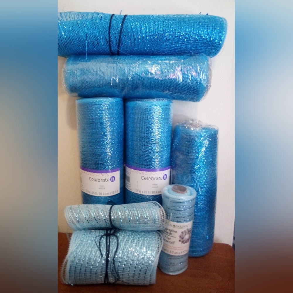 Decorative Mesh Blues Lot Wreaths Crafts